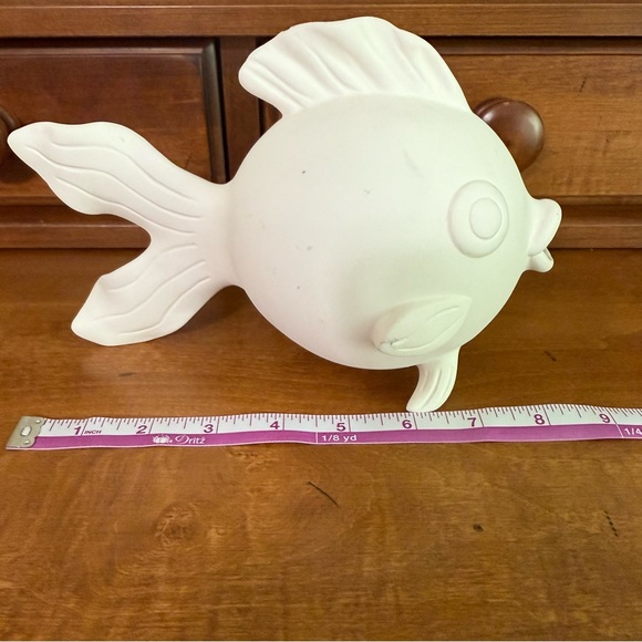 Ceramic Fish bisque unpainted crafts nautical large 8 inches - Picture 5 of 7